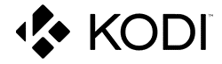 Kodi logo featuring a geometric four-tile diamond icon to the left and the bold black wordmark “KODI”.